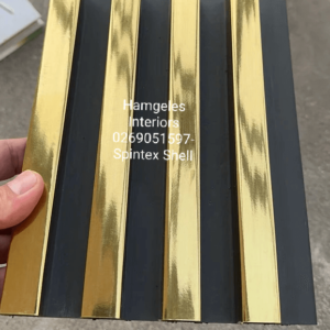 Black and Gold Wall Fluted Panels