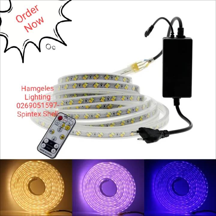 220v Warm and Blue Waterproof LED Strip Lights